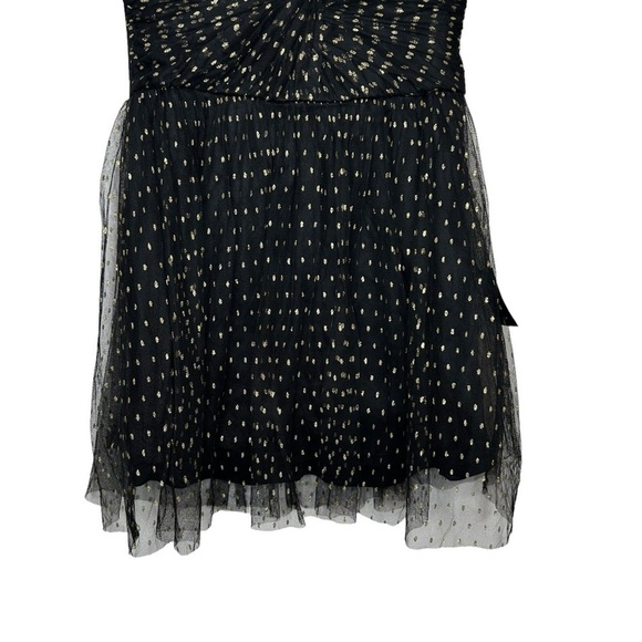 Lulu’s Destined for Dancing Black Polka Dot Mesh Strapless Mini Dress Medium - Picture 10 of 16
